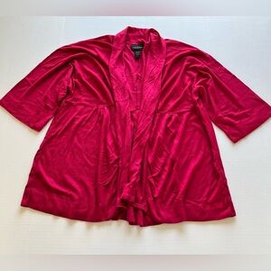 Lane Bryant Women’s Pink Open Front Drape  3/4 Sleeves Knit Cardigan Sweater